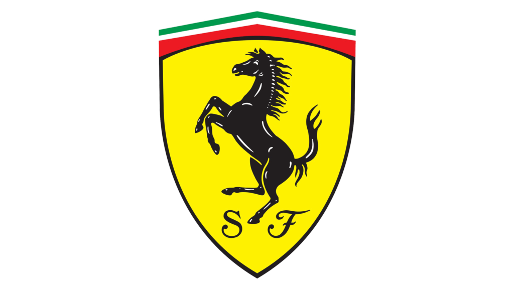The Ferrari Logo - A Prancing Horse or Cavallino Rampante in Italian, symbolizes fierce passion, courage, and command of a domain. Countess Paolina Baracca suggested Enzo should brand his vehicles with the prancing horse for good luck.
